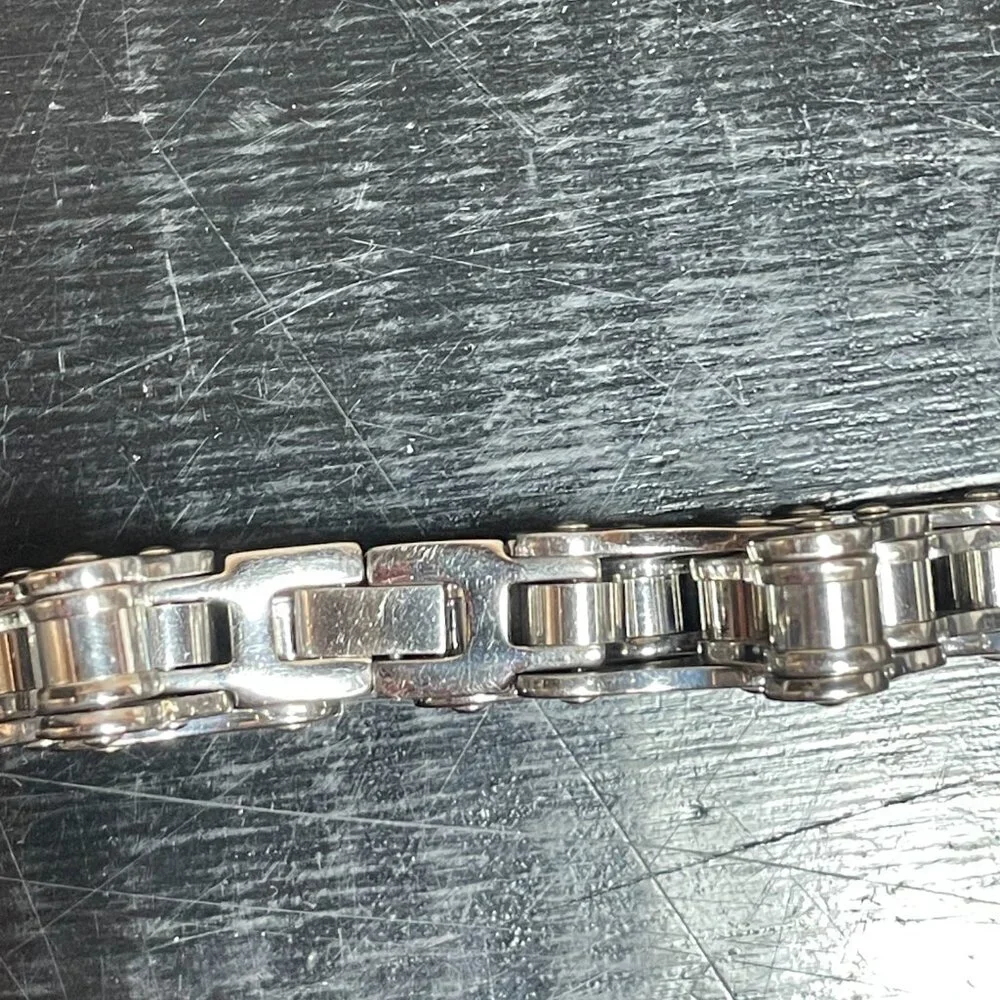 90s Grunge Punk Skater Stainless Steel Bike Chain Bracelet OS‎